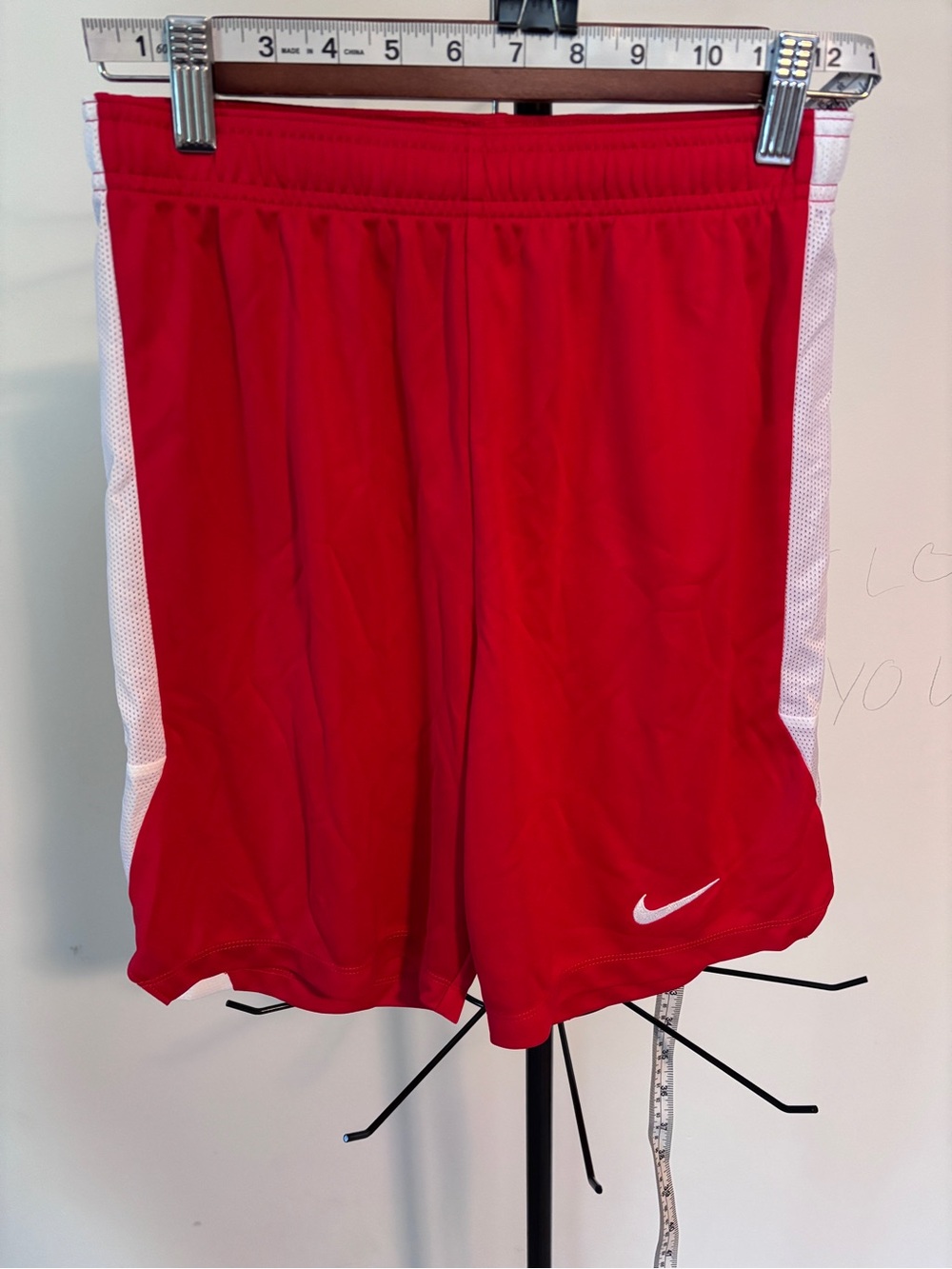 Nike Red Basketball Shorts with White Side Panels